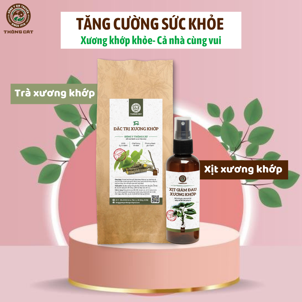 COMBO Xương khớp-Ngâm chân thải độc Đông y gia truyền Thông Cát - Ngâm chân thảo dược hỗ trợ giảm đau nhức xương khớp massage chân hiệu quả 100%