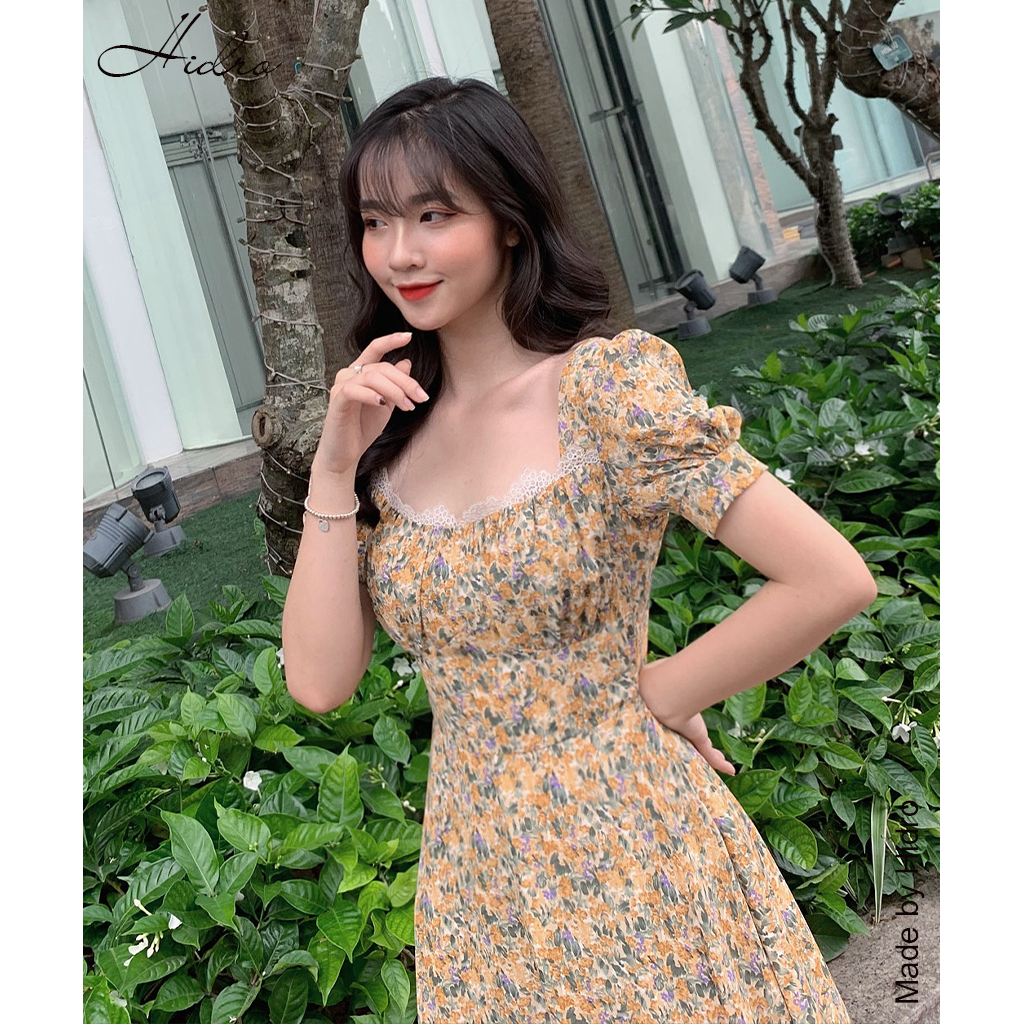 Hidro váy hoa nhí viền ren