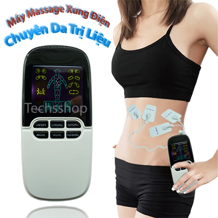 Máy massage xung điện 8 miếng dán loại pin sạc JY A818 - Máy matxa cầm tay dòng xung điện giúp giảm đau nhức - Máy mát xa xung điện châm cứu - Máy massage trị liệu