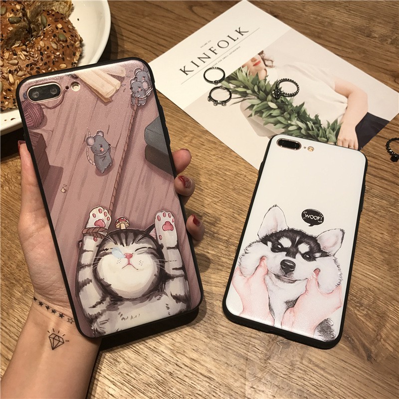 Ốp Lưng Silicon Chó Mèo