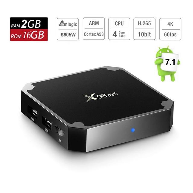 (xã kho 3 ngày ) Android tivi box X96 Mini - Android 7.1.2 - Ram 2GB- Rom 16GB (không kèm dây AV)