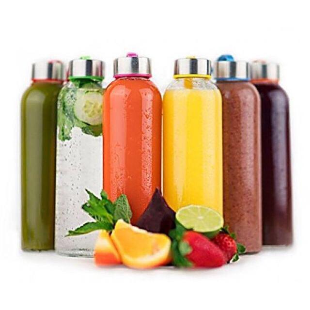 Combo 3 bình thủy tinh nắp dây xách 500ml đựng sữa, sinh tố