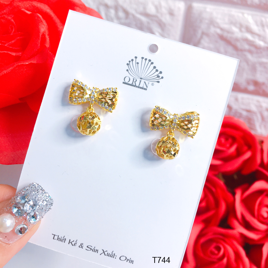 Bông tai, khuyên tai hình nơ đính đá thời thượng Orin T744