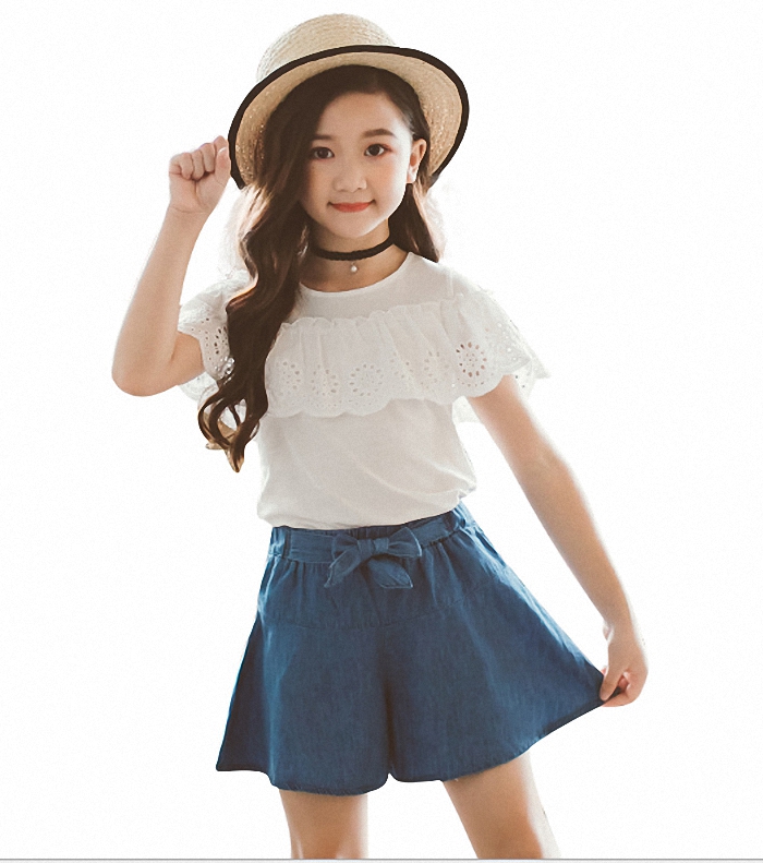 BỘ ĐÙI GIẢ VÁY VÀ ÁO  COTTONG CHO BÉ GÁI TỪ 3 ĐẾN 14 TUỔI  - DB03