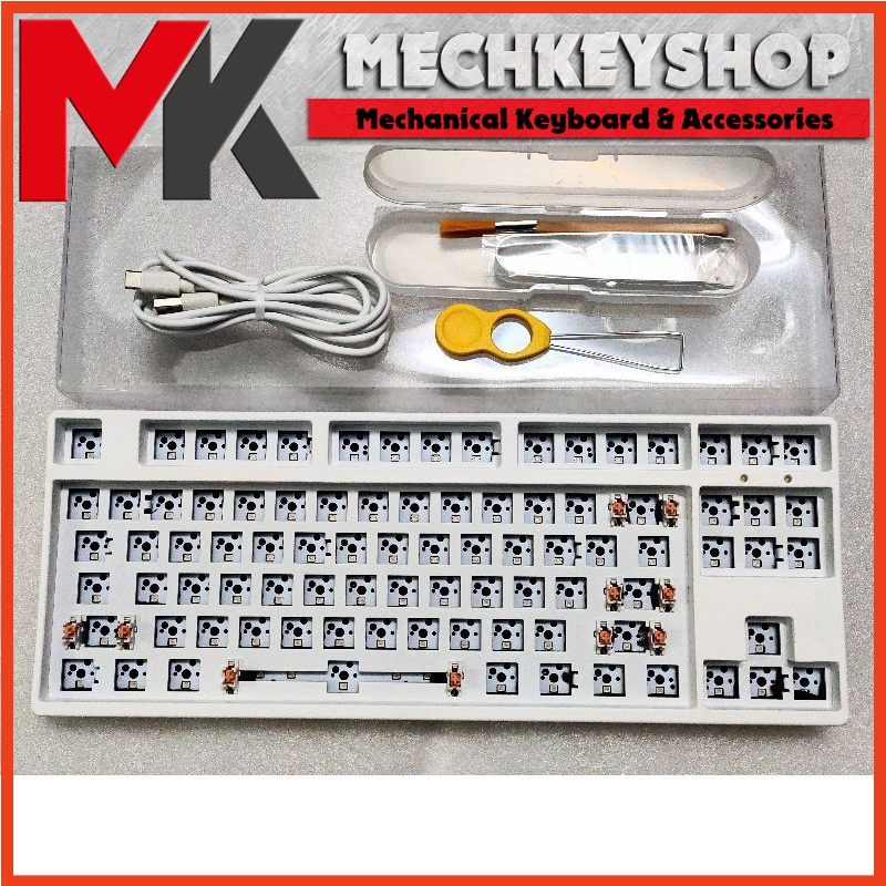 Bộ kit bàn phím cơ pila87 keymap via, hot swap xuôi, rgb