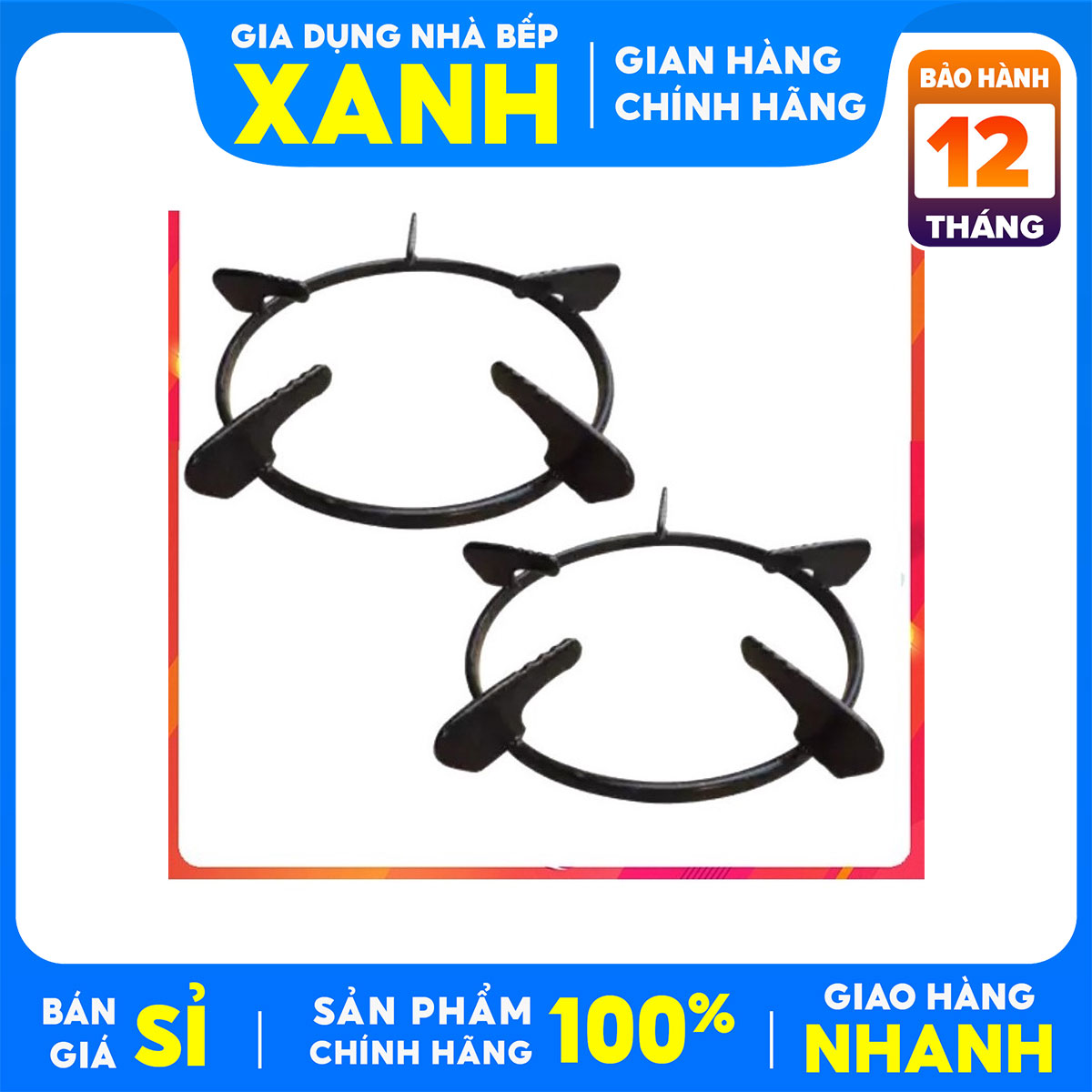 Kiềng bếp ga đôi, kiềng chắn gió bếp ga tiết kiệm gas- KT 18,5cm 2 CÁI -  Lắp được đa số bếp ga phổ thông trên thị trường