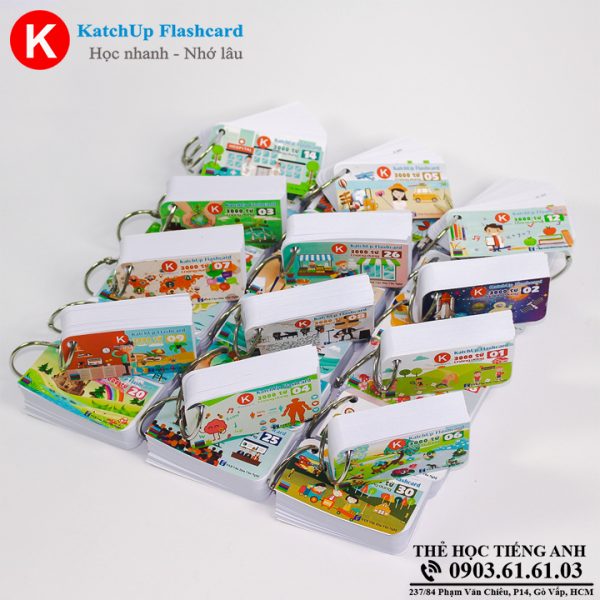 Combo trọn bộ flashcard 3000 từ vựng tiếng anh – 3 loại giấy