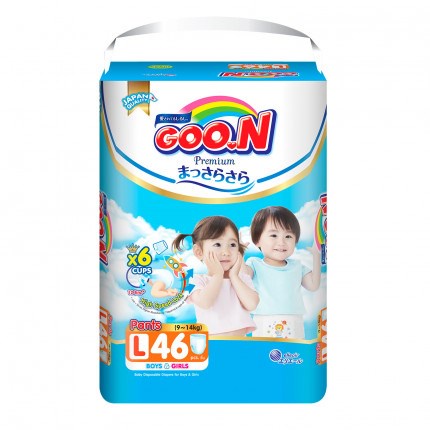 Tã Quần Cho Bé, Premium Pant Diapers, L, 9 -14kg, 46 Miếng