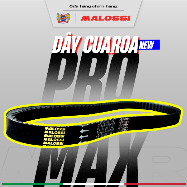 Dây curoa xe máy siêu bền Kevlar Pro Max Malossi Honda SH Vision Air Blade Vario Lead PCX Scoopy