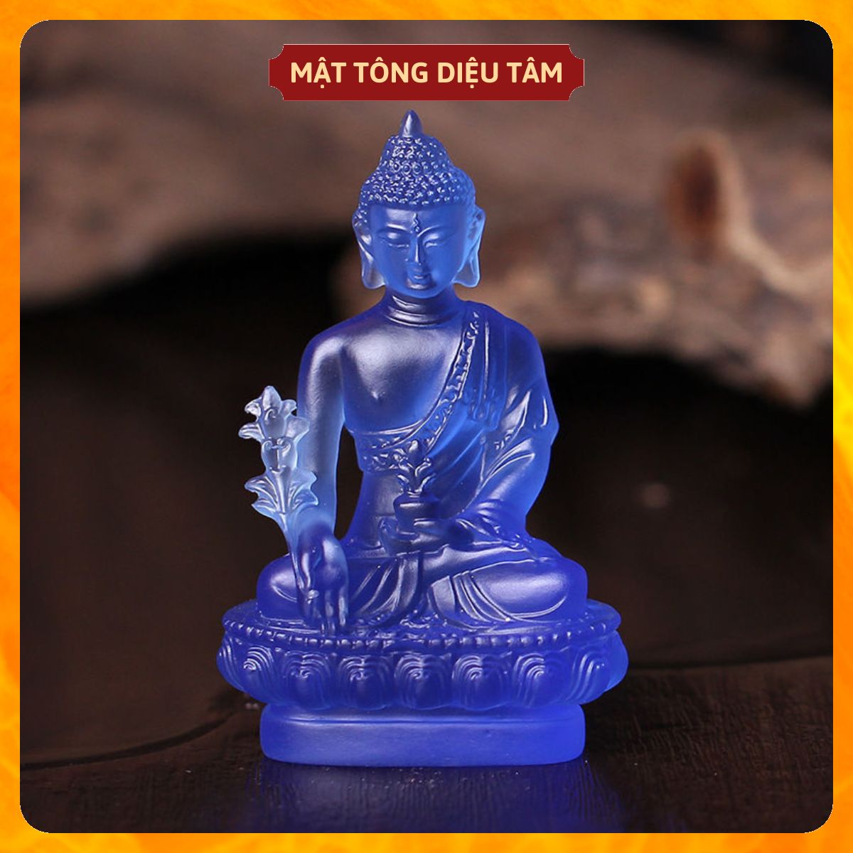 Tượng Phật Dược Sư lưu ly Xanh Dương Cao 12cm Tượng mật tông đồ thờ cúng