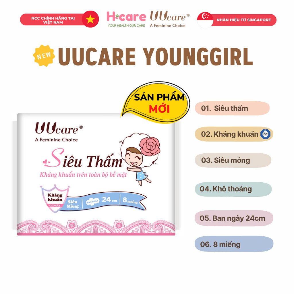 Băng vệ sinh UUcare Young Girl ban ngày 24cm