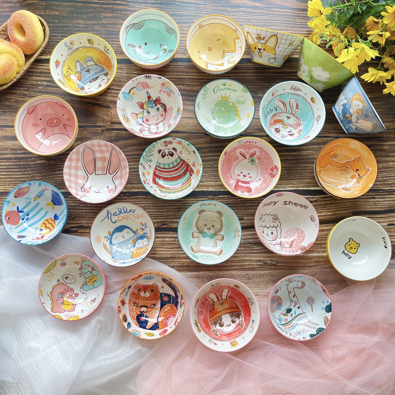 Tổng hợp bát ăn cơm bát chè đĩa sứ chén dĩa sứ dễ thương cute decor cao cấp mẫu mới nhất