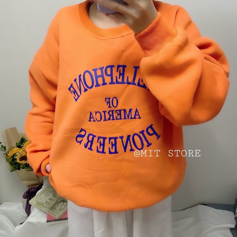 ÁO SWEATER NAM NỮ MÀU CAM ( KÈM ẢNH THẬT )