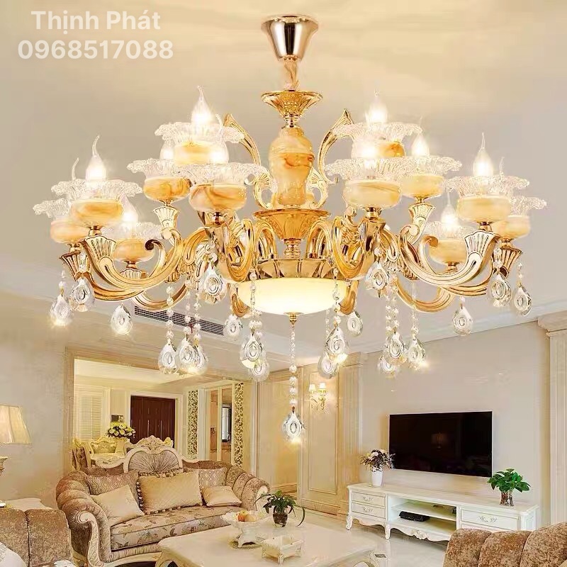Đèn chùm trang trí yoza pha lê- tặng kèm bóng led cao cấp đầy đủ