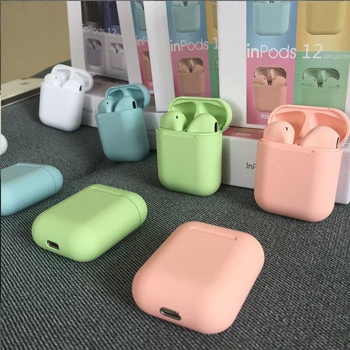 Tai nghe bluetooth inpods 12, bluetooth v5.0 cảm ứngng vân tay, nghe siêu hay, màu sắc tươi trẻ sành điệu