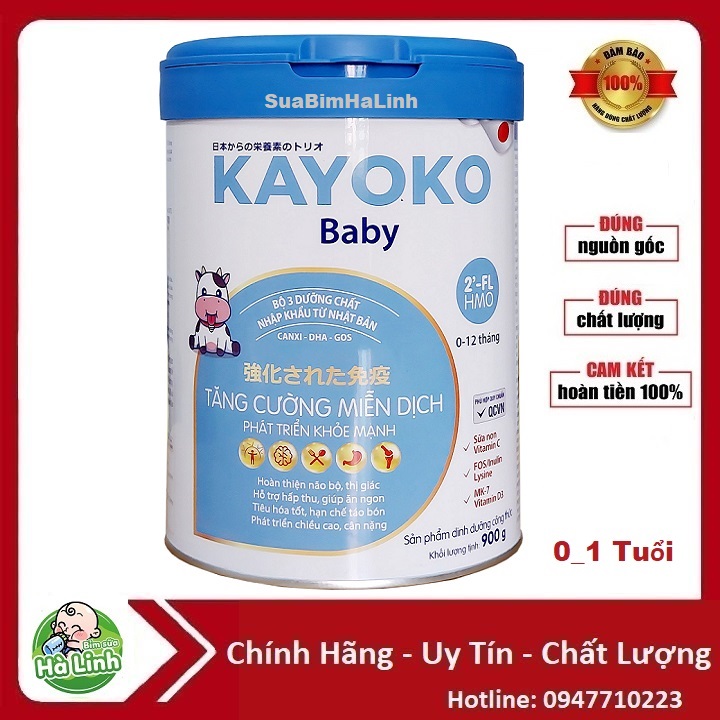 Sữa bột Kayoko Baby hộp 900g ( Dành cho trẻ 0_12 tháng)