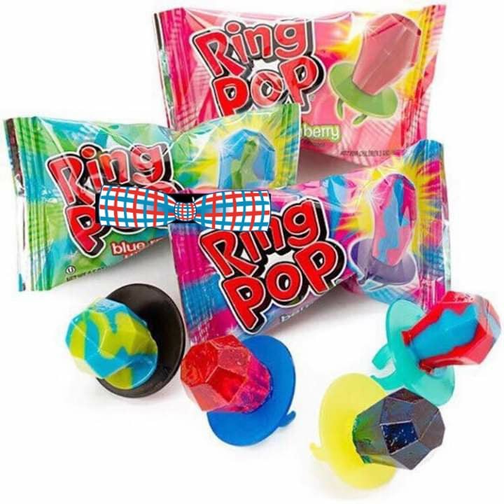 Kẹo nhẫn mỹ ring pop red white & blue 1 cái