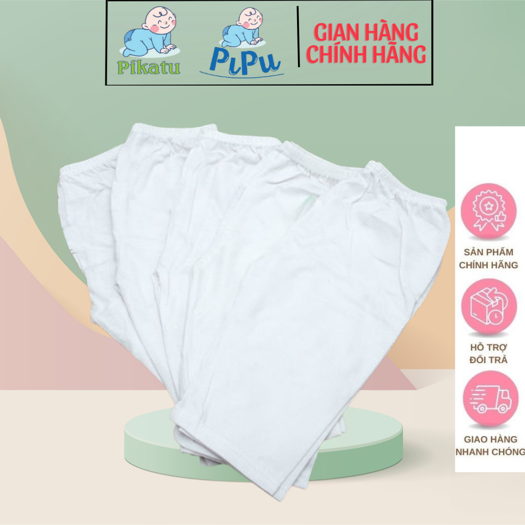 Quần dài sơ sinh màu trắng Bosini cho bé từ sơ sinh đến 11kg