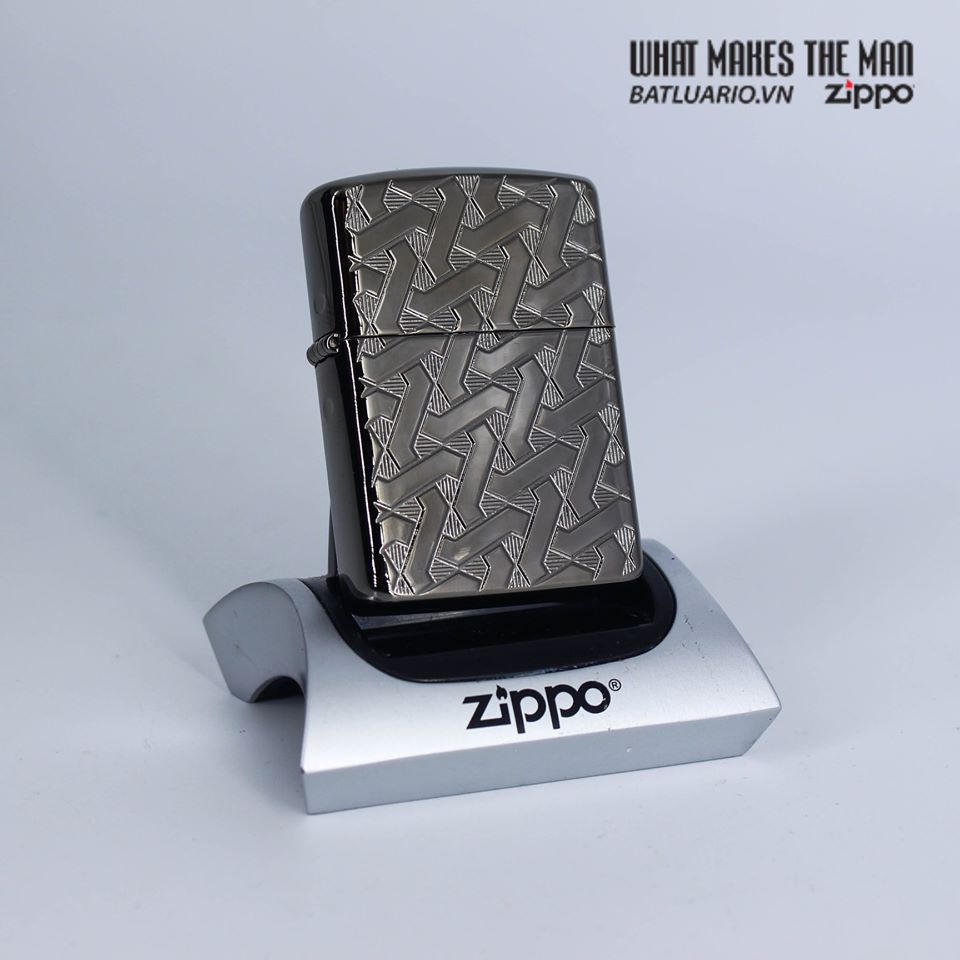 Zippo 49173 – zippo armor® geometric weave design black ice