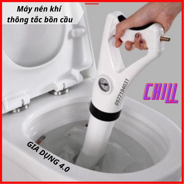 Súng nén khí thổi áp lực thông tắc bồn cầu thông cống bồn rửa bát