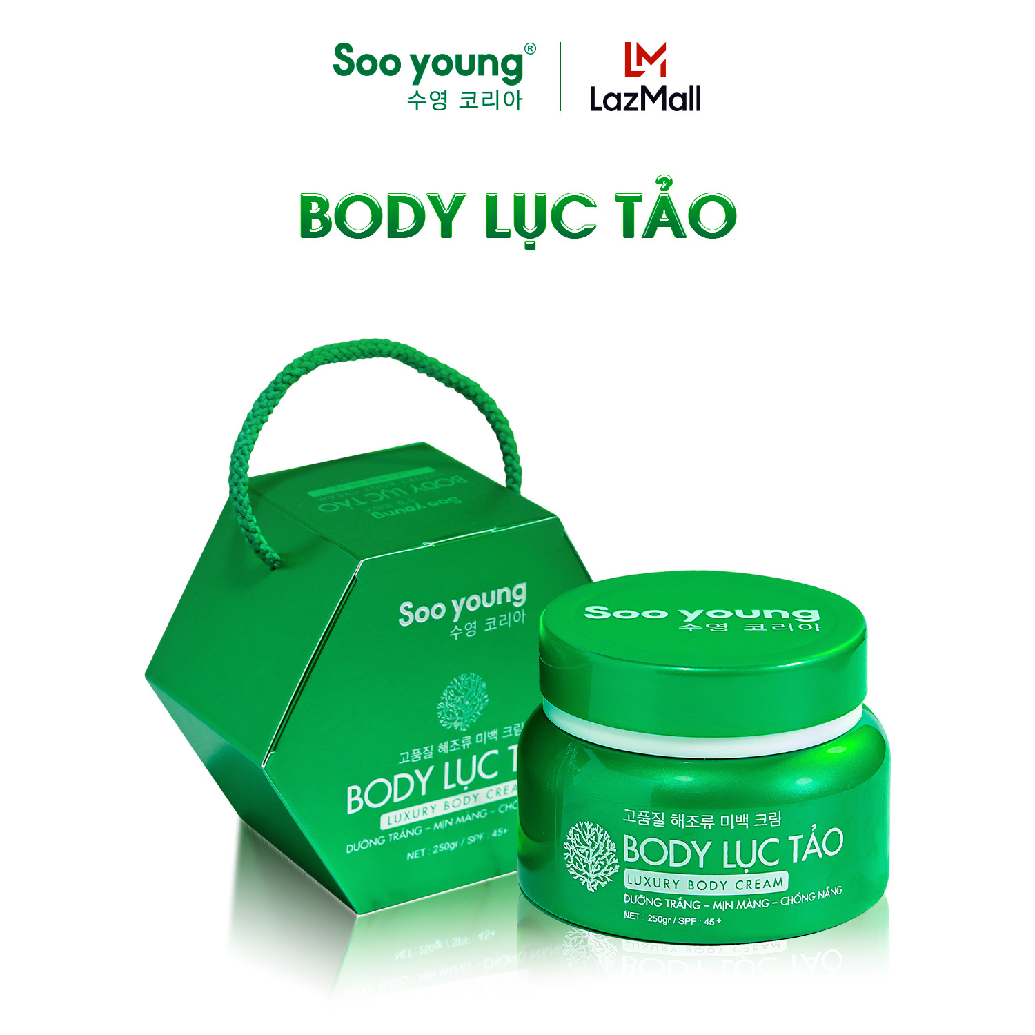 Kem body lục tảo sooyoung korea dưỡng trắng mịn màng 250gr