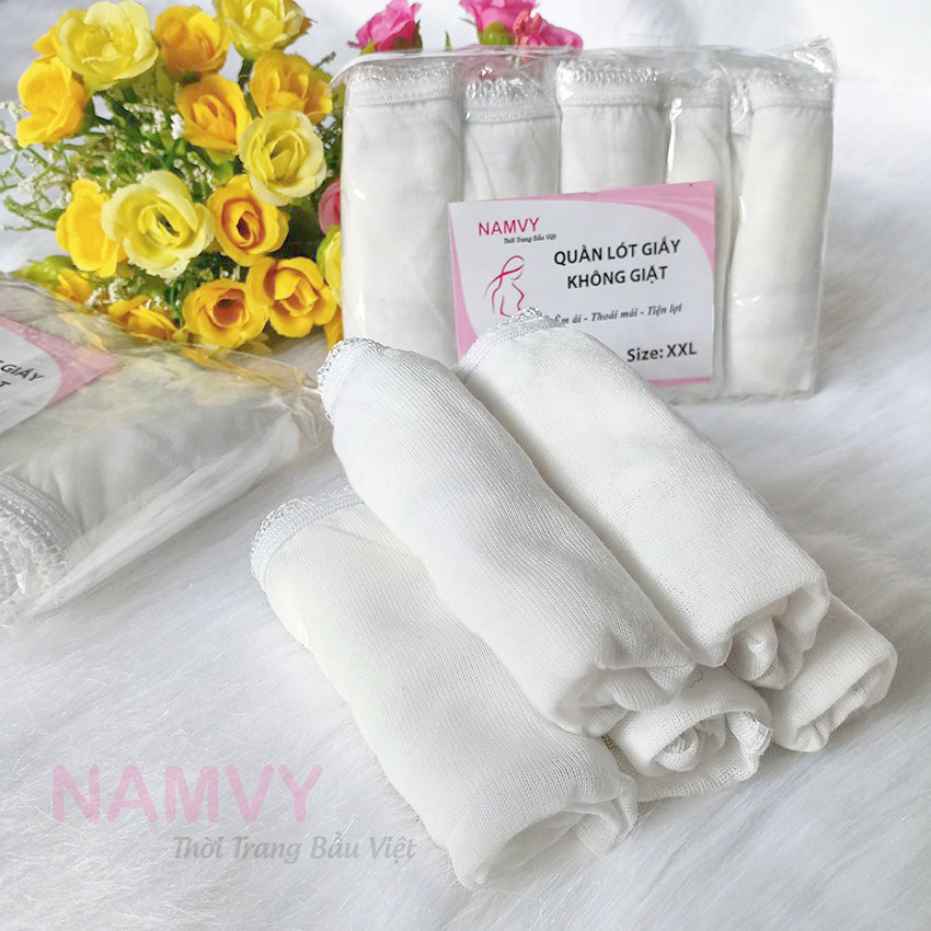 Set 5 quần lót giấy cotton dùng 1 lần mềm mát
