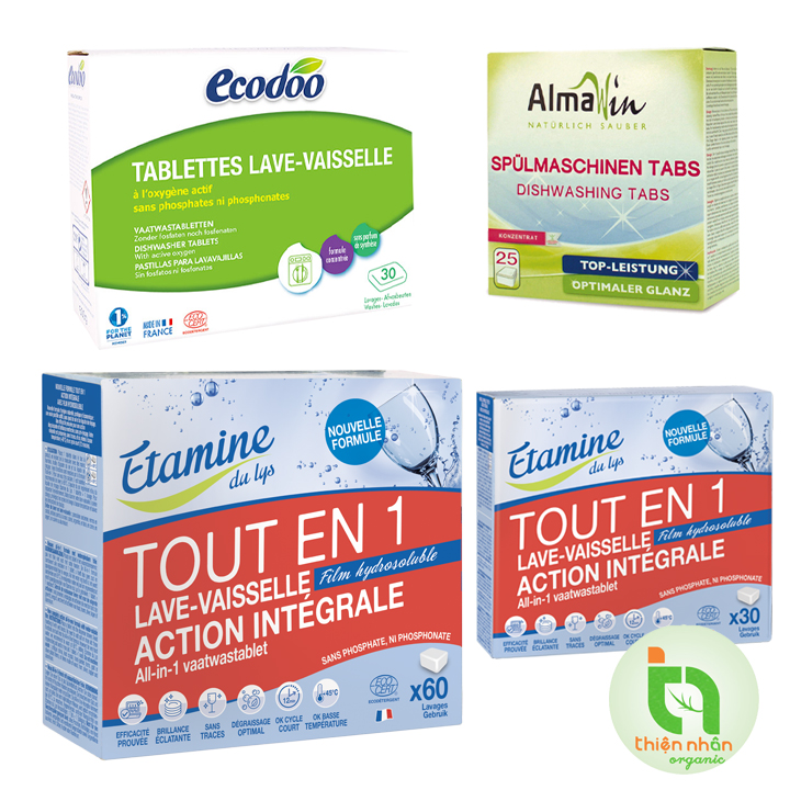 Viên rửa bát sinh học Almawin / Ecodoo / Etamine du lys cho máy rửa chén