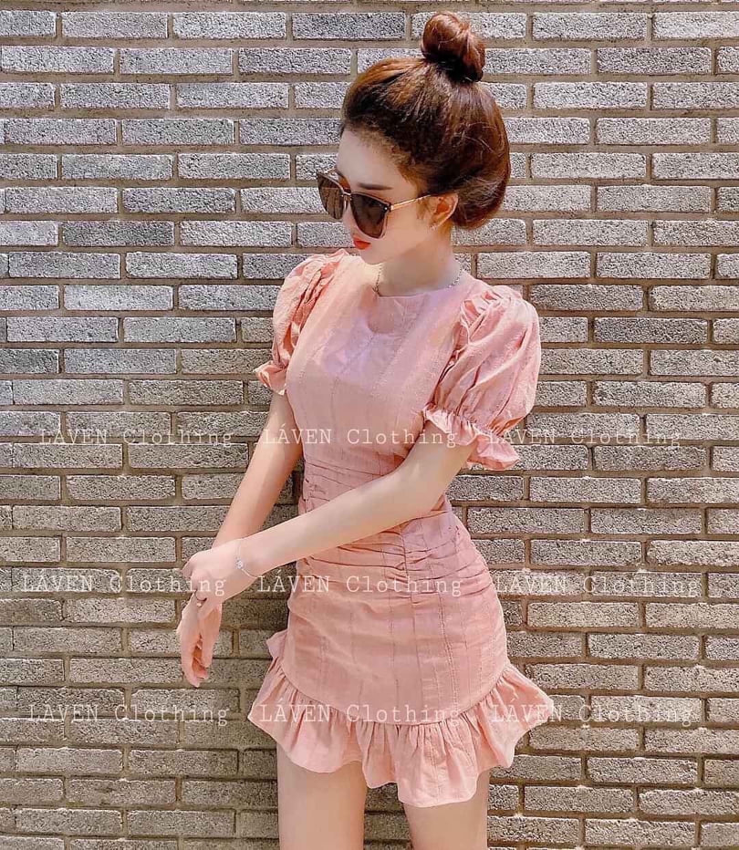 Đầm bèo tay nhún thời trang nữ kipi