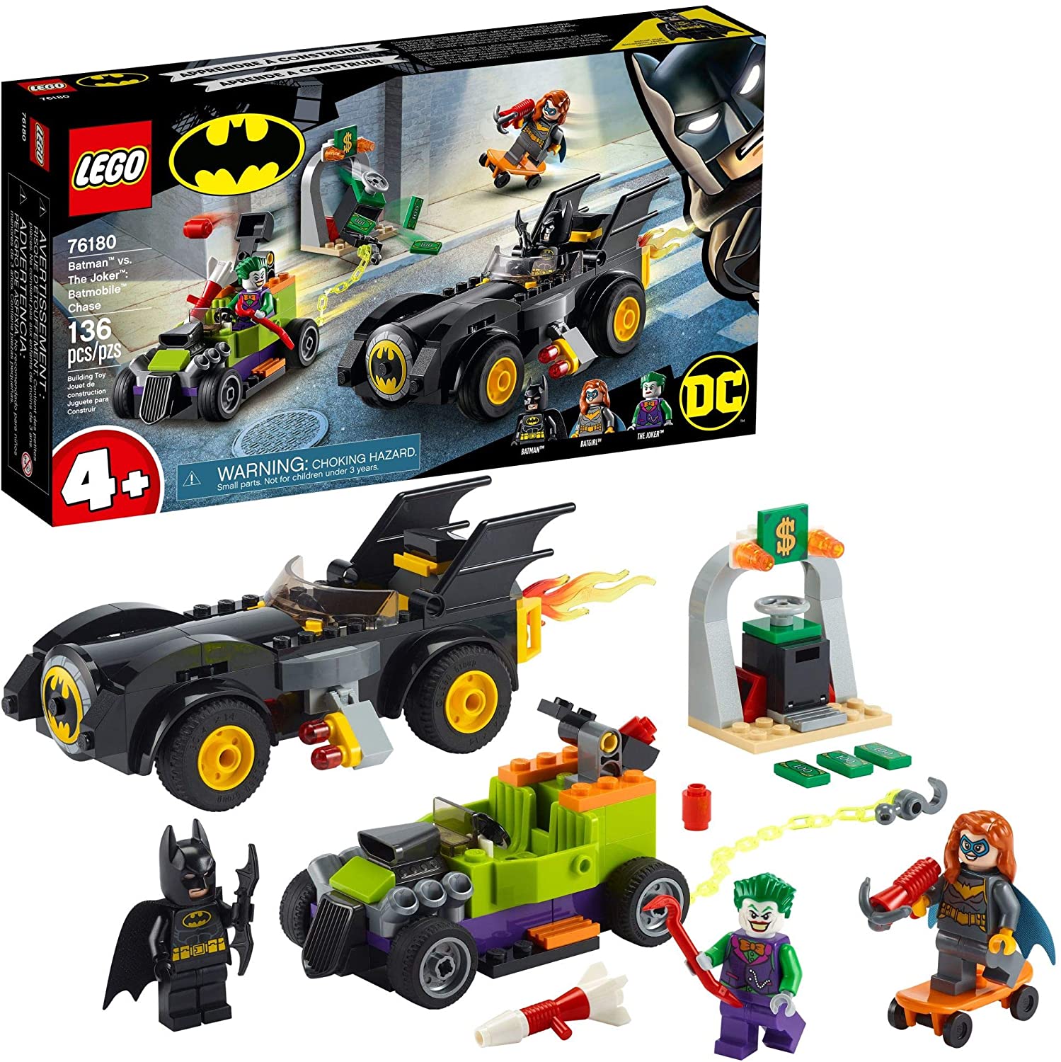 Hộp hoàn hảo Lego DC Batman: Batman vs. Joker: Batmobile Chase 76180 Đồ  chơi khối xây dựng có thể sưu tập được; bao gồm Batman, Batgirl và Joker  minifigure, cũng như batmobiles