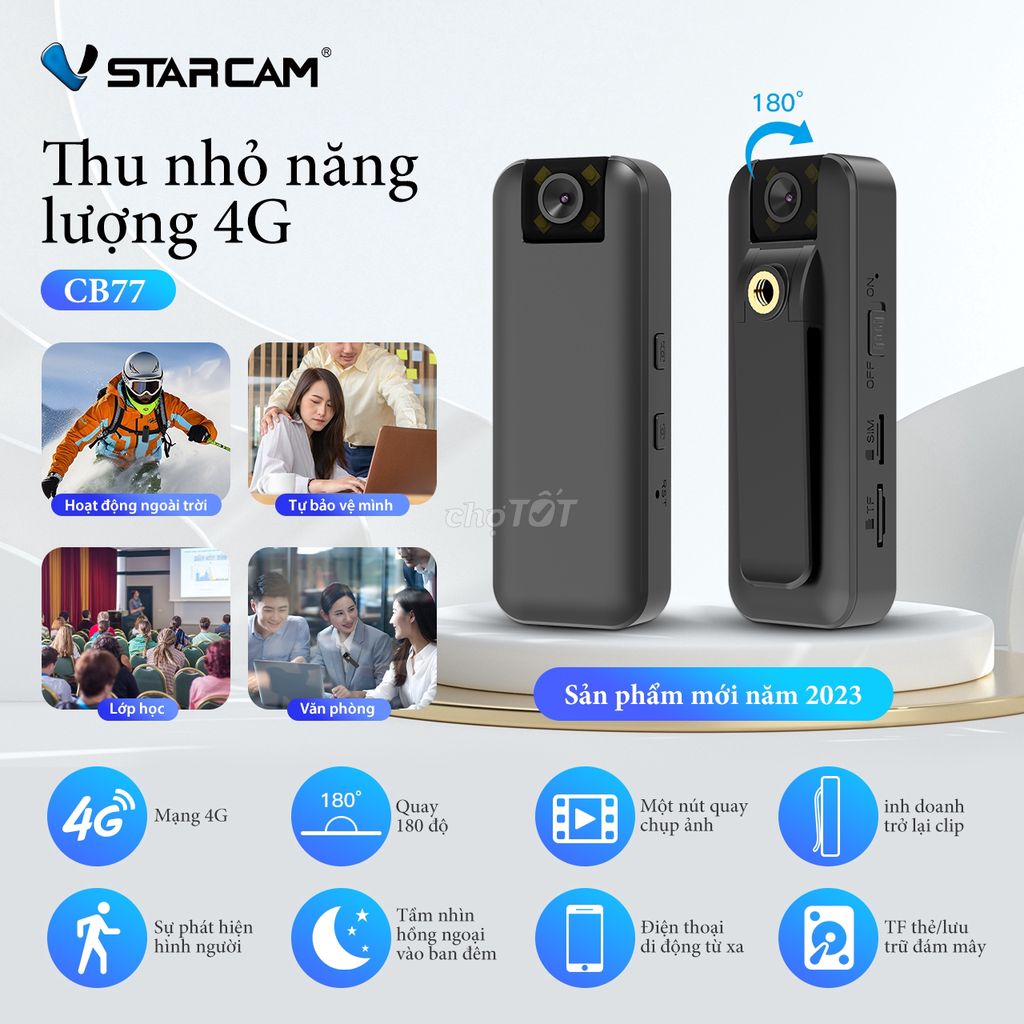 (New 2024) Camera Mini Sim 4G Hình Ảnh Full 4K Siêu Nét , Hỗ Trợ Kết Nối Xem Điện Thoại Từ Xa,Tích H