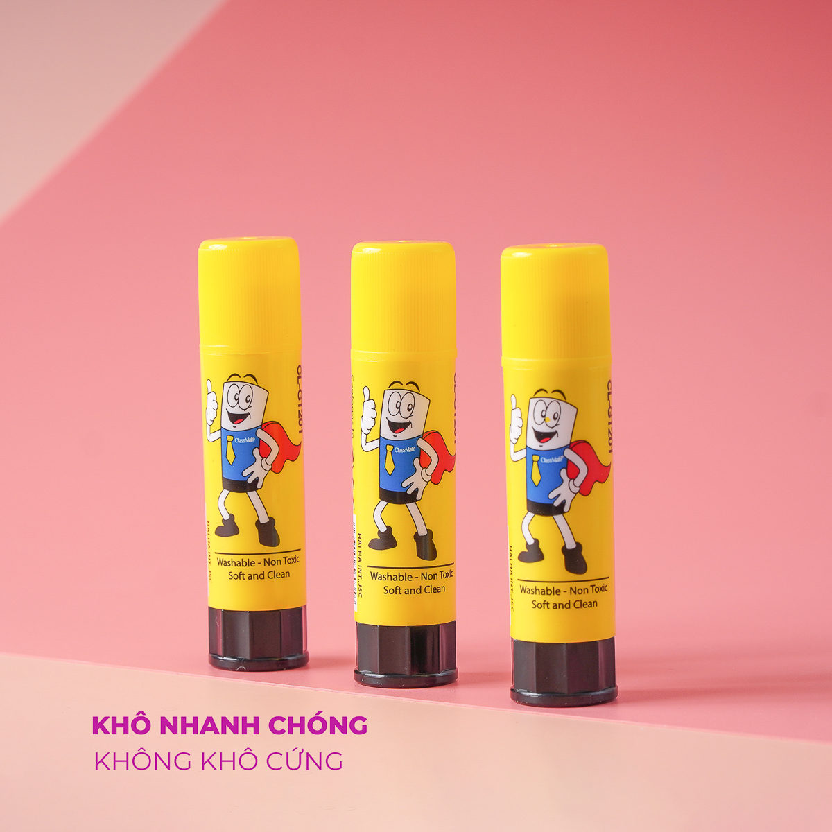 Keo khô classmate 9g, hồ dán khô cho bé dễ sử dụng an toàn cl-gt201