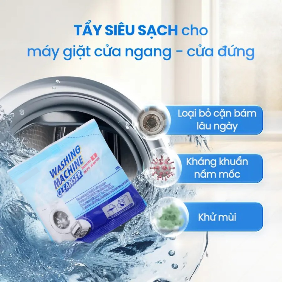[Combo 5 Gói] Bột Tẩy Lồng Giặt Saiza làm sạch lồng máy, Khử Mùi Khử Khuẩn, tẩy cả các vết cặn lâu ngày hiệu quả