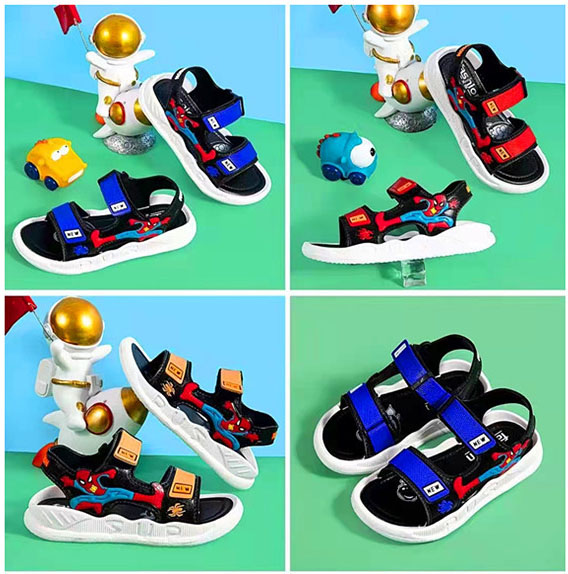 Giày sandal bé trai đồng phục học đường quai dán siêu nhân người nhện
