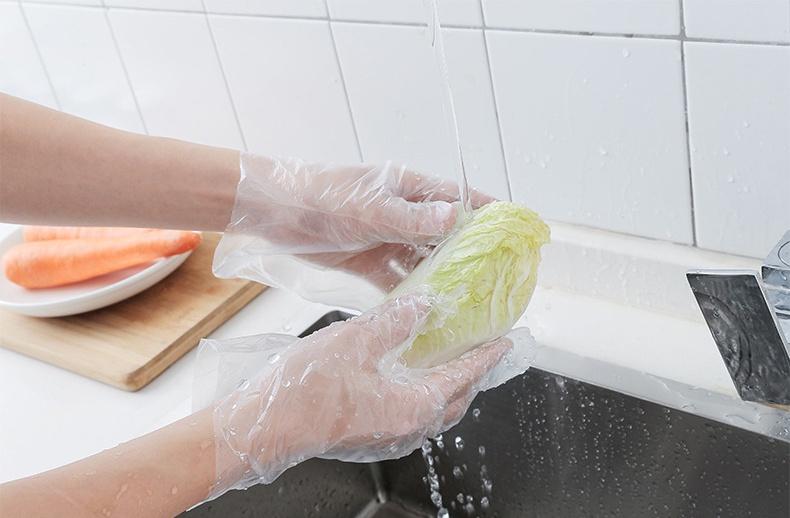 Hộp 100 găng tay nilon tiện lợi - găng tay dùng 1 lần, đảm bảo an toàn thực phẩm - Linak Home