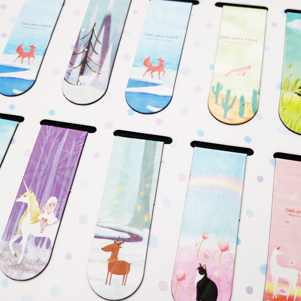 Bộ 6 Đánh Dấu Sách Kẹp Sách Bookmark Nam Châm Được Chọn Mẫu - Động Vật