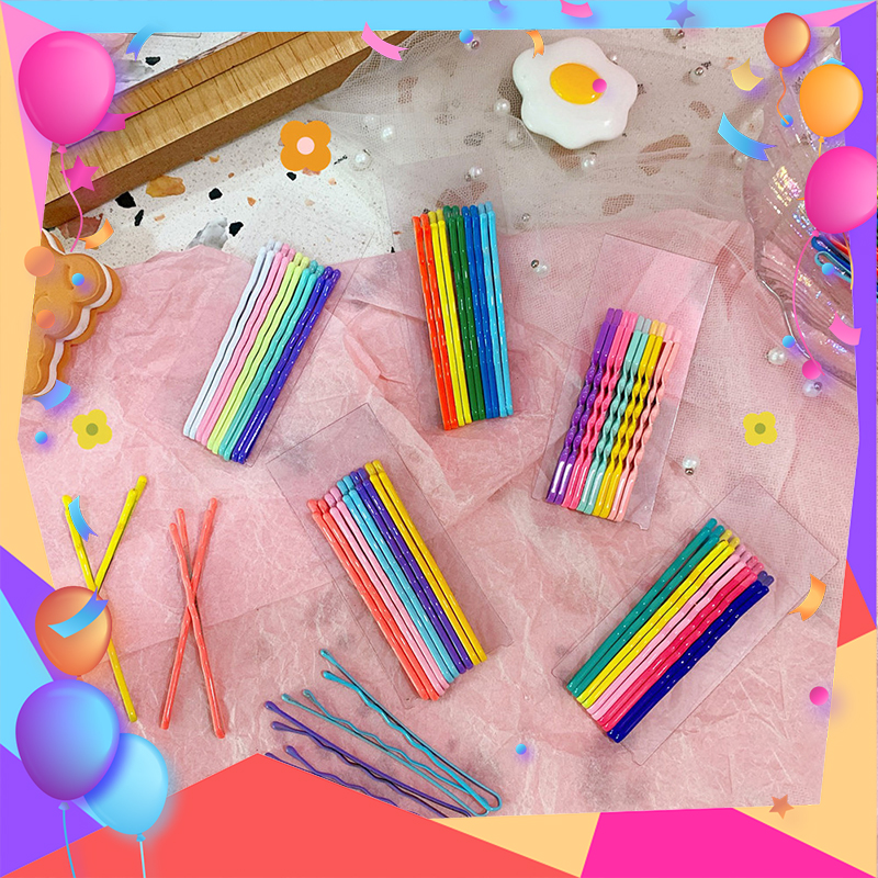 Set 10 kẹp tăm sắc màu lượn sóng túi zip