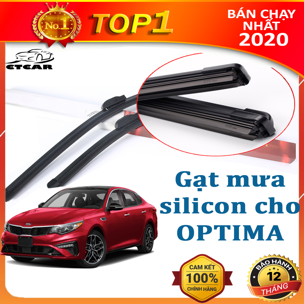 Gạt mưa KIA Optima loại chổi gạt silicone mềm không xương cao cấp bộ 2 cái 600mm và 450mm CTCar Store