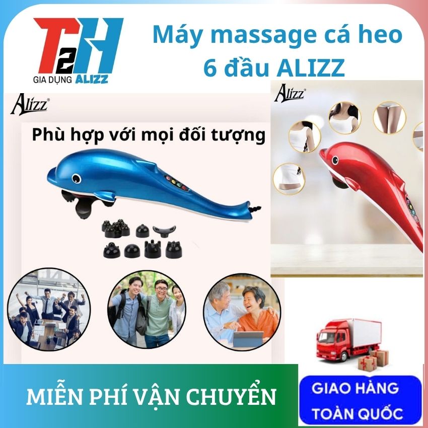 Máy massage cầm tay cá heo 6 đầu ALIZZ