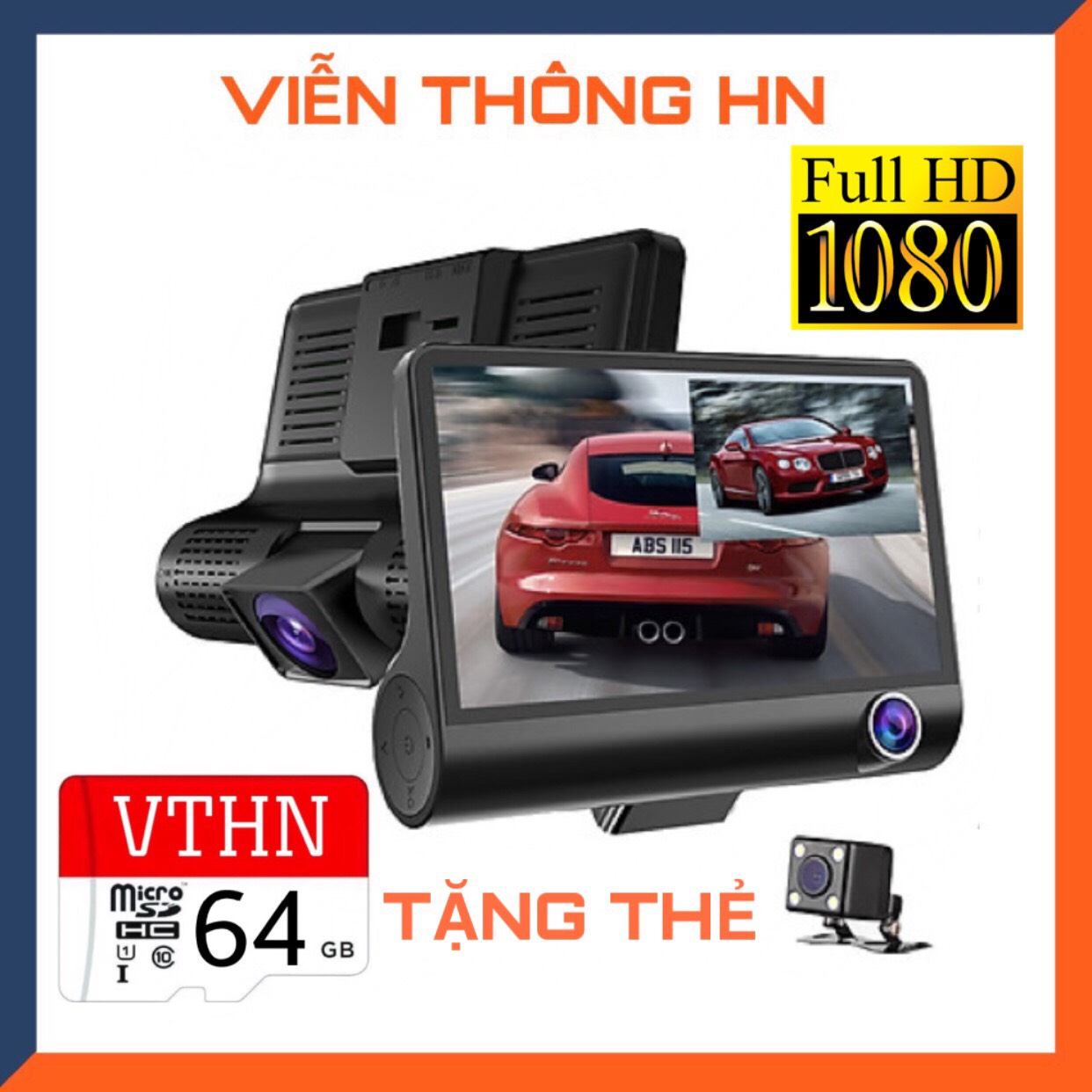[TẶNG THẺ NHỚ 64GB] Camera hành trình ô tô 3 mắt camera full hd 1080 camera oto sau chống nước camera trong xe trống chộm  ghi hình khi tắt máy  Tự động ghi hình nếu phát hiện chuyển động  ứng dụng cho xe oto ...