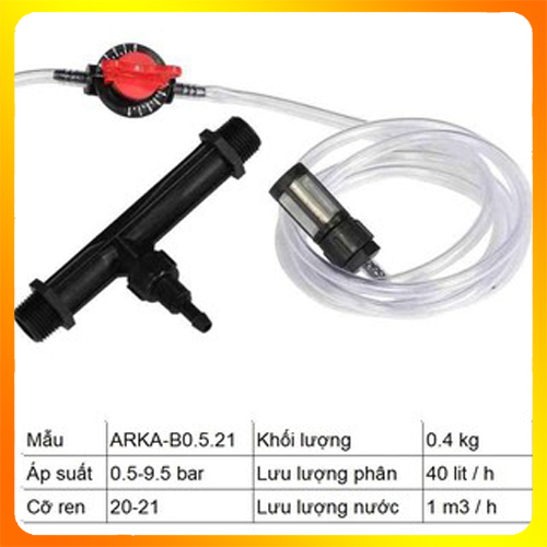 Bộ châm phân bón phân hút phân tự động phi 21 27 34 48 60
