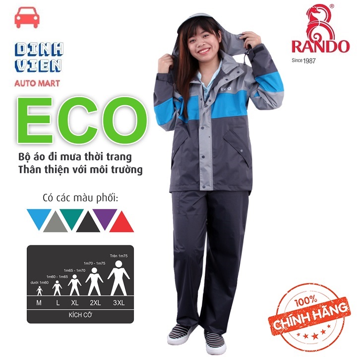 [ CAO CẤP] Bộ quần áo đi mưa Rando ECO-ASUM 01 che chở cho người thân yêu của bạn