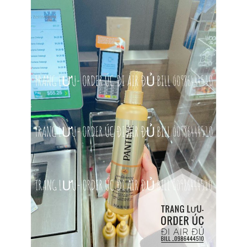 [đủ bill xịt dưỡng tóc pantene pro-v conditioning hair mist detangler 252ml