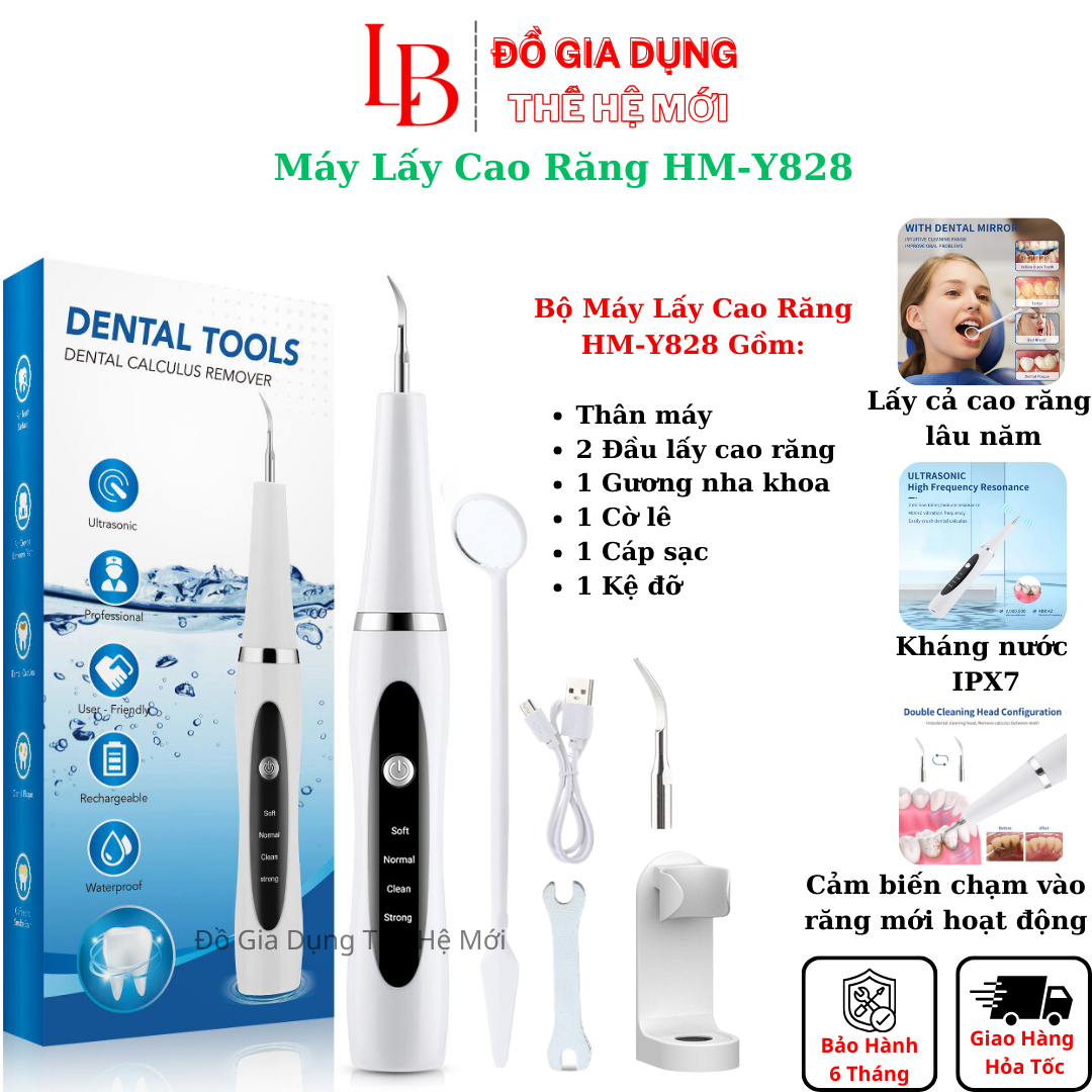 Máy lấy cao răng tại nhà Deltal Calculus Remover HM-Y828,máy cạo vôi răng làm sáng bóng bề mặt răng mẫu mới 2024 Đồ Gia Dụng Thế Hệ Mới