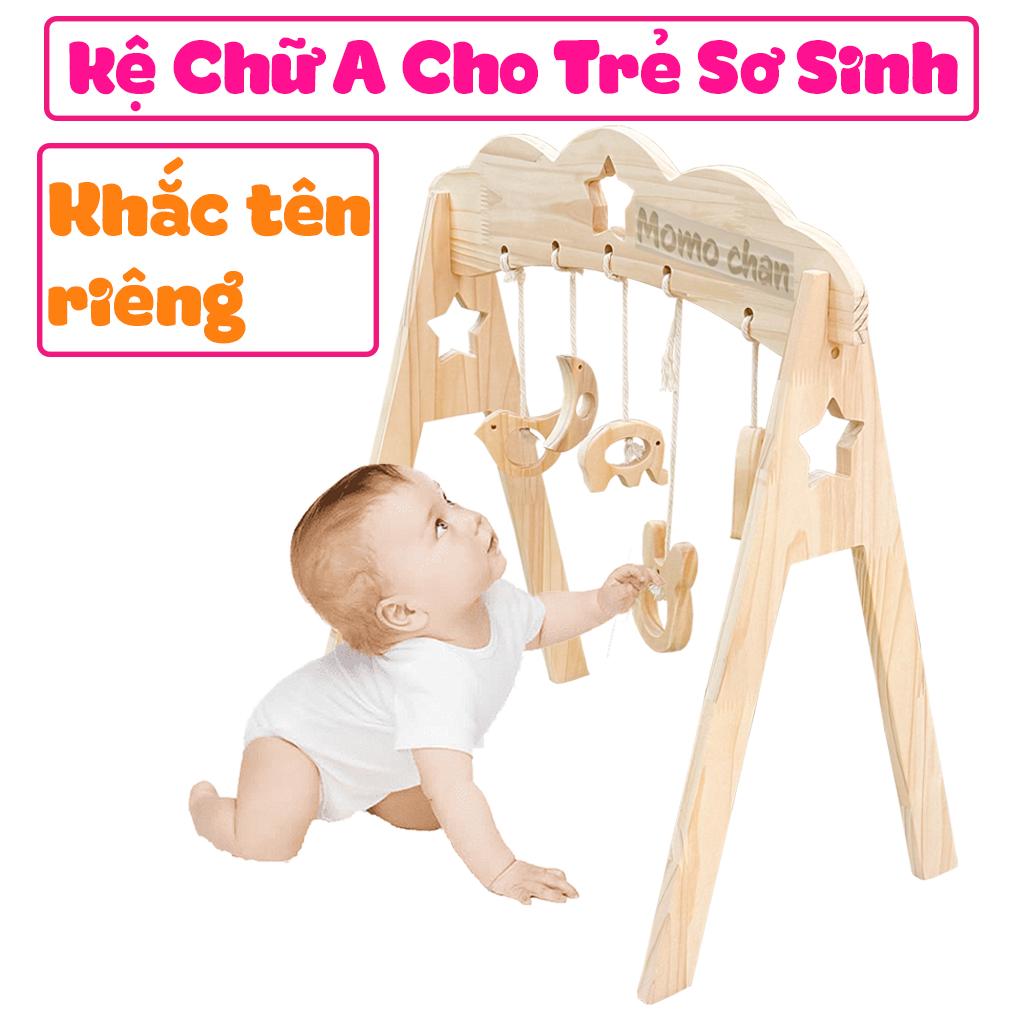 Đồ Chơi Sơ Sinh Kệ Chữ A Gỗ Kích Thước Lớn Có Thể Gấp Gọn An Toàn Cho Bé