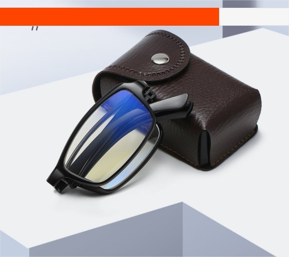 Kính lão thị viễn thị sẵn độ nam nữ có bao da đeo hông gập gọn cực tiện lợi mắt chống UV kính cực chắc chắn loại tốt chống mỏi khi đeo lâu