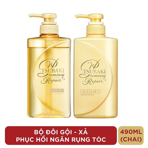 Combo gội xả tsubaki vàng phục hồi ngăn ngừa rụng tóc 490ml+490ml
