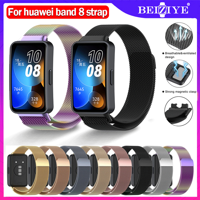 Dây đeo bằng thép không gỉ cho Huawei Band 8 artwatch mlianese Loop Vòng