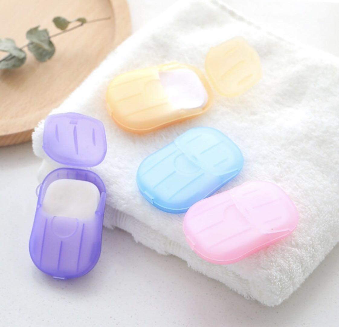 HY COMBO 2 HỘP【20PC】SOAP Xà phòng, Xà bông miếng, dùng rửa tay một lần, thuận tiện đem theo bên mình mình,hộp 20 miếng(4x6cm)  rửa tay tiện dụng