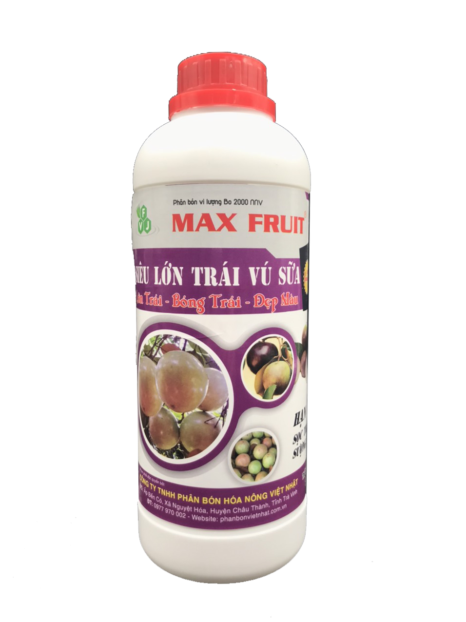 Phân Bón Lớn Trái Vú Sữa Max Fruit Chai 1 Lít - Trái Lớn Nhanh, Hạn Chế Sọc Trái, Sượng Trái