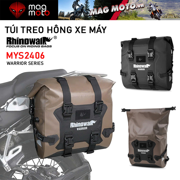 Mys2406 Waterproof Motorcycle Side Bag with Quick Release and Installation - Genuine Rhinowalk - Warrior Series Giá 2,950,000 Đồng*Miễn phí vận chuyển
